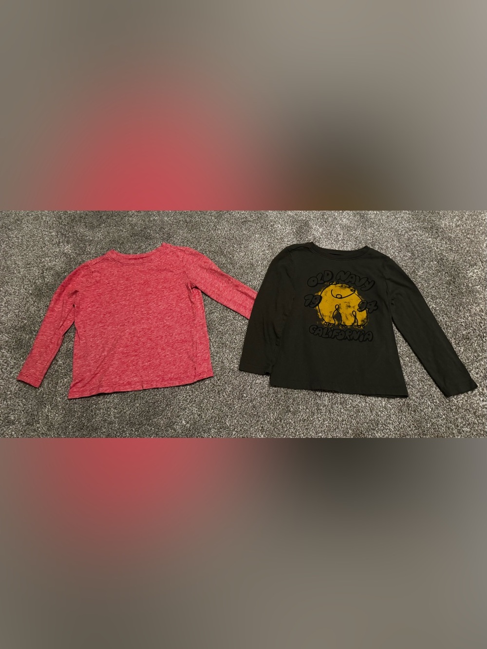 Set of 2 Old Navy California Graphic & Red Mini stripes Long Sleeve T-Shirt 3T